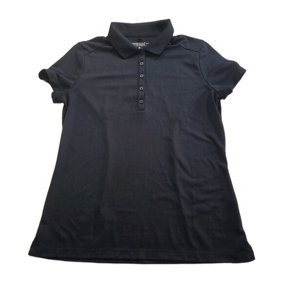 Nike Golf Polo Tour Performance Golf Polo Women L Black Dri Fit SS Stretch Sport - Picture 1 of 15